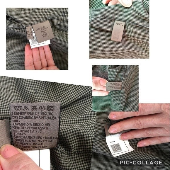 Punto Navy Leather Bomber Motto Jacket US 4 - Picture 6 of 16